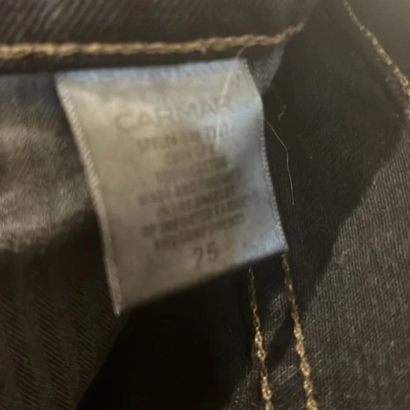 Carmar 2-Tone Denim Jean Shorts Middle Zipper Black White Womens Size 25 #61 - Picture 2 of 7